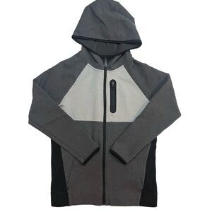 🔥4/$25 Old Navy Active Boys Gray Zip-Up Long-Sleeve Hoodie Jacket Size M 8